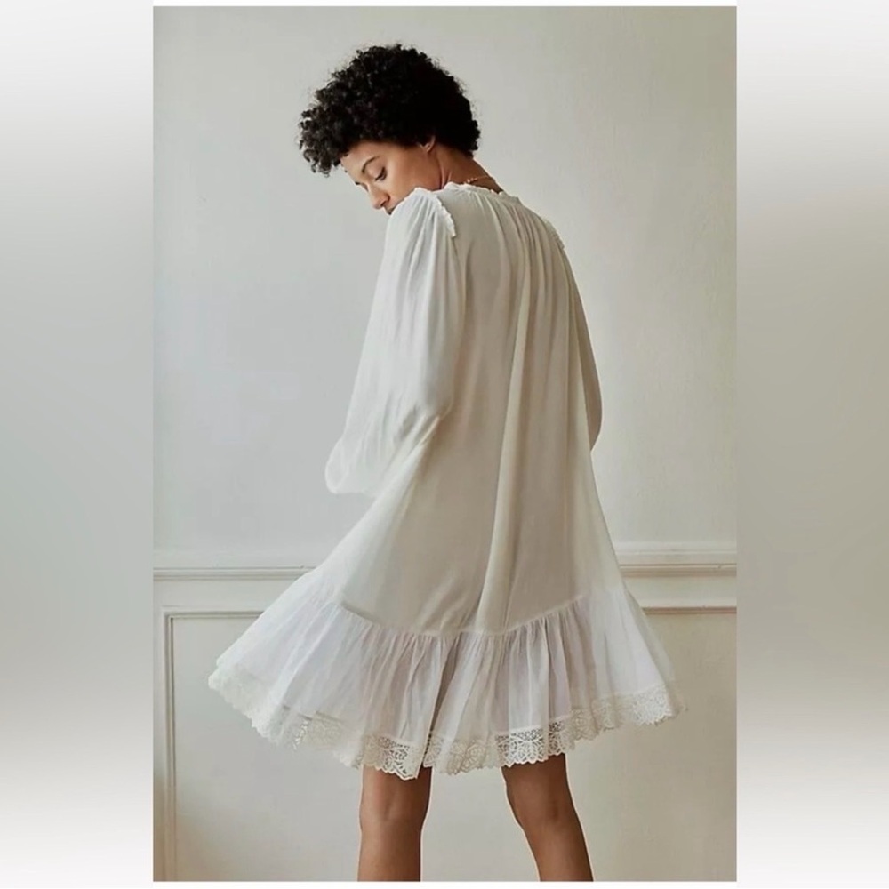 Free People Jeanette ruffled tunic in color “ivory” size M - Picture 3 of 16